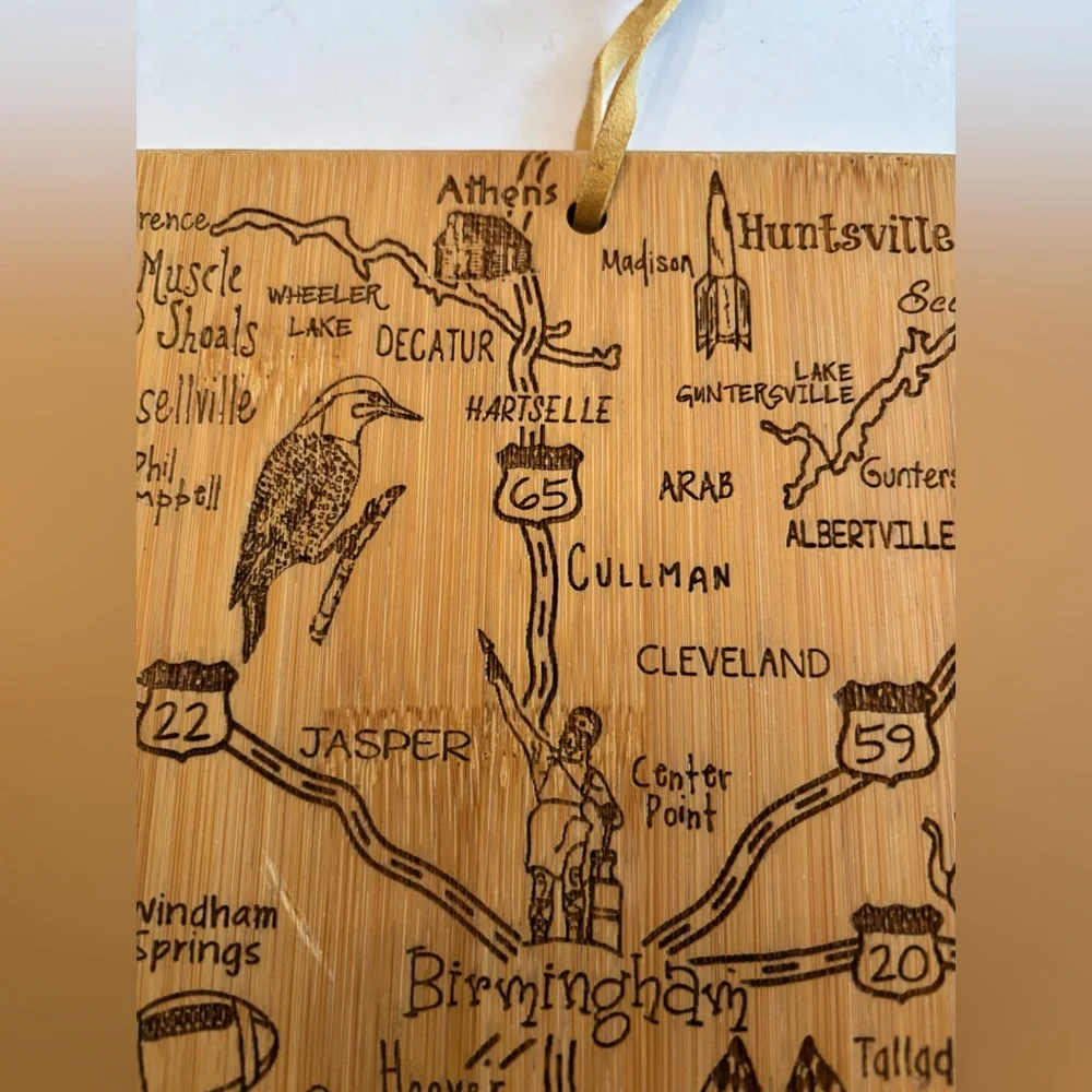 Alabama Landmarks Bamboo Cutting Board